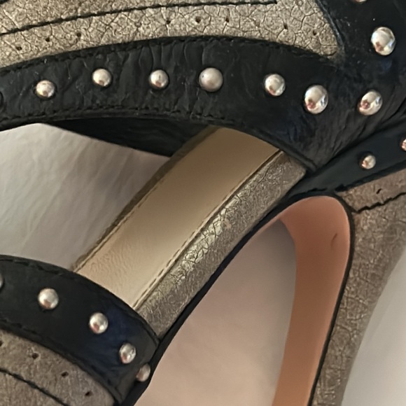 Prada Studded 4” High Heels Black & Gray Size 39 - Picture 8 of 9